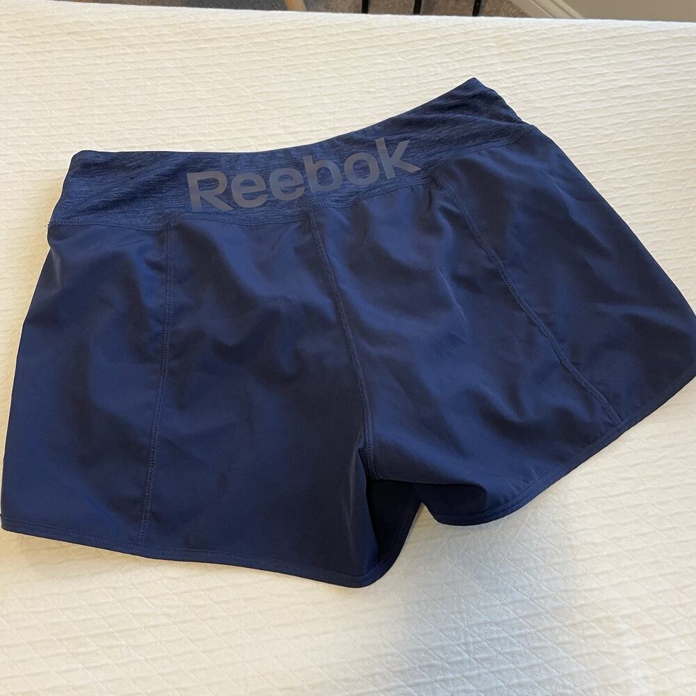 Reebok Women's XL Gray Workout Shorts Athletic Running Gym Shorts Size S Blue - Picture 3 of 8